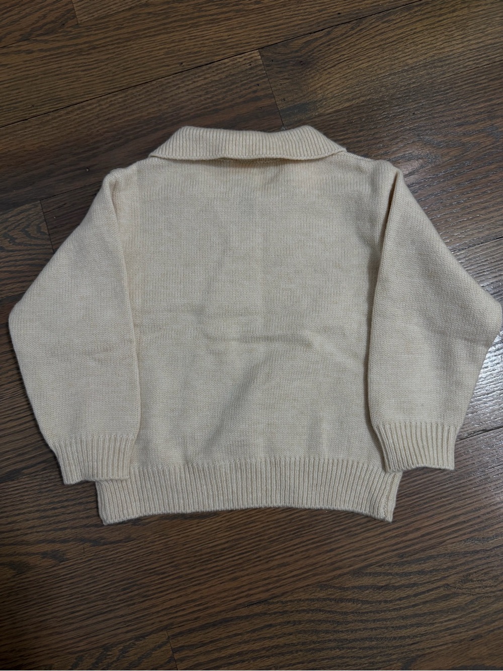 Cream Knit Polo Sweater 12-18 mos - Picture 6 of 7